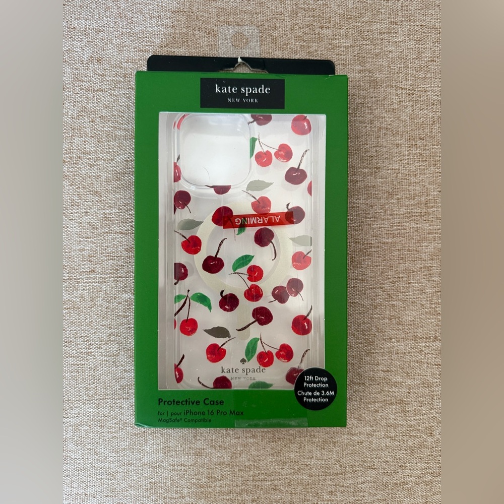 Kate Spade Cherry iPhone 16 Pro Max Case Cherry
